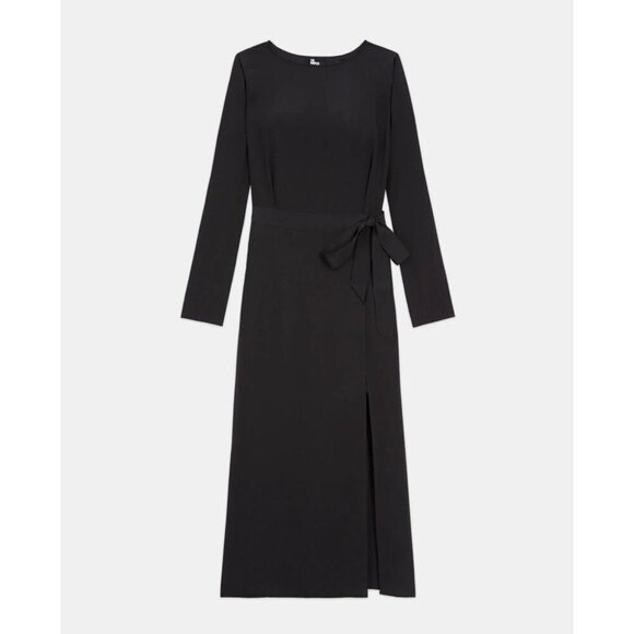The Kooples Silk Wrap Maxi/Midi Dress with Lace Peekaboo - S - NWT - Picture 2 of 8